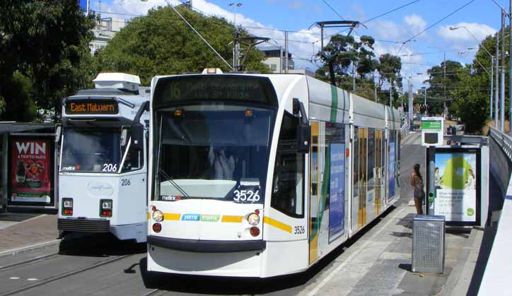 Yarra Trams Combino 3526 and Z 206